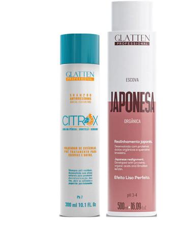 Glatten Citrox Shampoo 300 ml e Máscara Japonesa Orgânica 500 gr Imagem de Glatten Citrox Shampoo 300 ml e Máscara Japonesa Orgânica 500 gr
