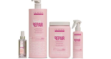 Imagem de Glatten Smooth & Repair Shampoo 1 L e Máscara 1 KG e Leave-in e Sérum