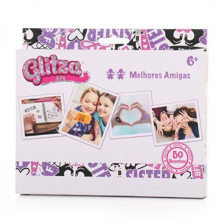 Glitza Art 50 Desenhos Melhores Amigas - Dican - Kit de Colorir