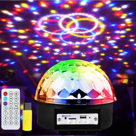 Bola Maluca LED Cristal RGB Jogo De Luz USB SD Festas Iluminação