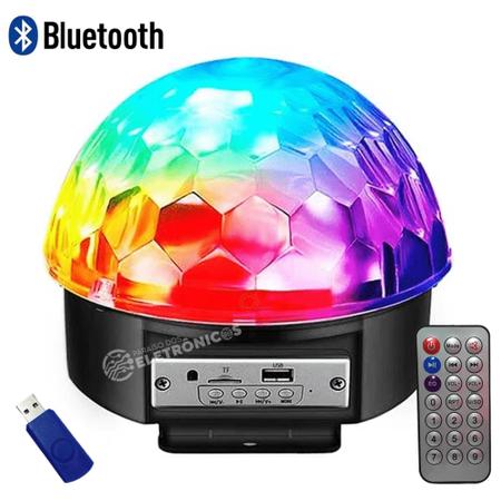 Bola Maluca LED Cristal RGB Jogo De Luz USB SD Festas Iluminação