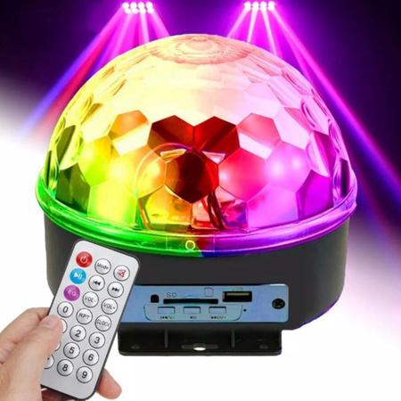 Imagem de Globo Bola Maluca RGB com 9 Leds e 30W de Iluminação, MP3, para Festa, Dj, Balada. Original Luatek