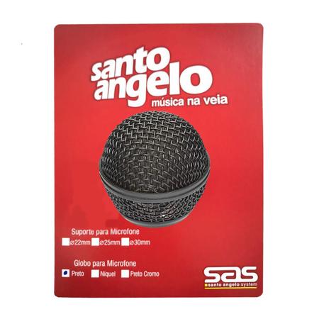 Imagem de Globo Santo Angelo Preto cromo - microfone padrão shure SM58