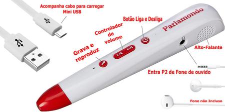 Imagem de Globo Terrestre Giratório Interativo Luminoso Caneta Recarregável Parlamondo
