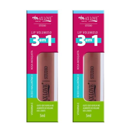 Imagem de Gloss Labial Max Love Lip Volumoso 3 Em 1 Nude - 2 Un