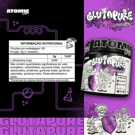 Imagem de Glutapure 300g L-glutamina 100% Pura Isolada - Atomic Labs