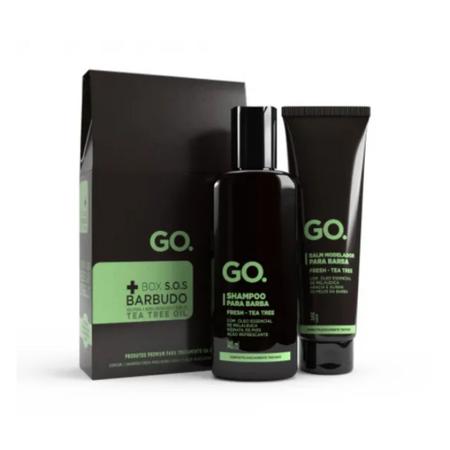 Imagem de GO. + Box S.O.S Barbudo Tea Tree Oil - Kit Shampoo 140ml + Balm Modelador para Barba