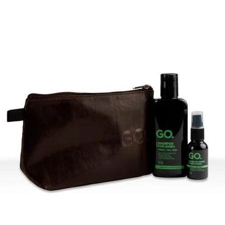 Imagem de Go. kit necessaire shampoo cabelo e barba + óleo tea tree