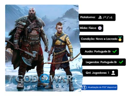 Jogo God of War Ragnarok Físico Lacrado