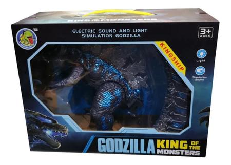 Imagem de Godzilla Dinossauro o Rei dos  Monstros Com Luz  Som e Movimento.