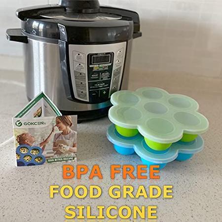 2 Pack Silicone Egg Bites Molds with Lid For 5 6 8 qt Instant Pot