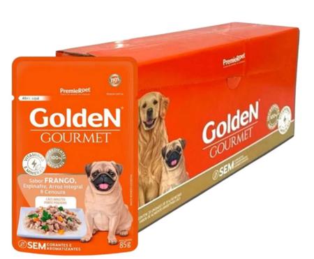Imagem de Golden Gourmet Sachê para Cachorros Adultos Sabor Frango com 20 Unidades de 70 Gramas