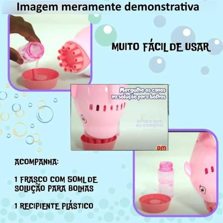 Imagem de Golfinho Rosa que Solta Bolhas de Sabão Elétrico Brinquedo Faz Bolinhas + 1L Liquido