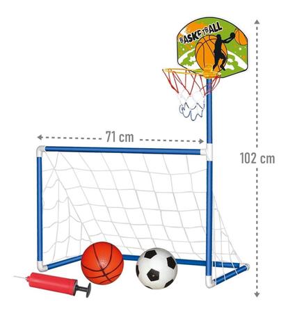 Imagem de Golzinho Trave Futebol Com Cesta De Basquete - Dm Toys