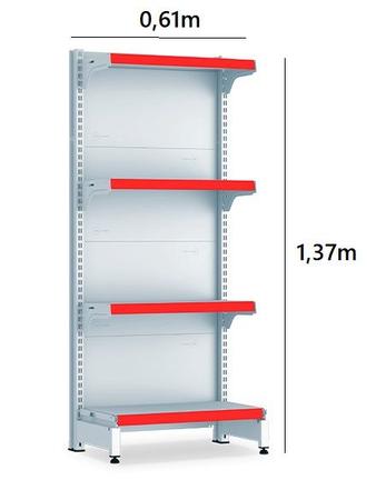 Imagem de Gondola Centro 1,37 Amapa FIT Kit 6 Metros 1 Ponta Branco Pe V - Amapá