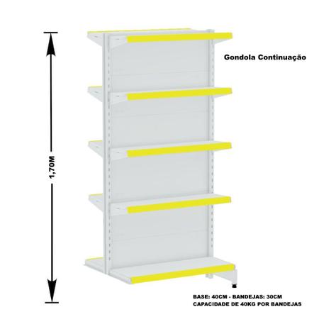 Imagem de Gondola Centro 170 Amapa Flex Kit 8 Metros 1 Ponta Branco