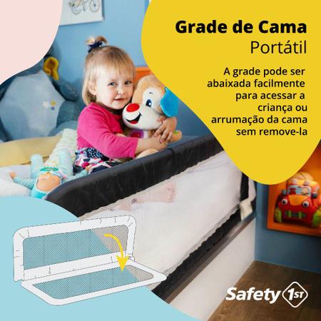 Imagem de Grade de Proteção Cama Infantil Portátil Cinza - Safety 