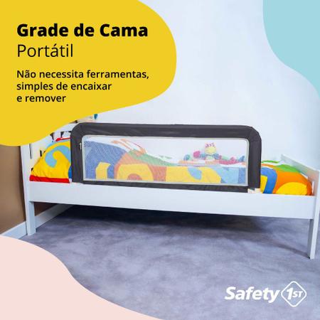 Imagem de Grade de Proteção Cama Infantil Portátil Cinza - Safety 