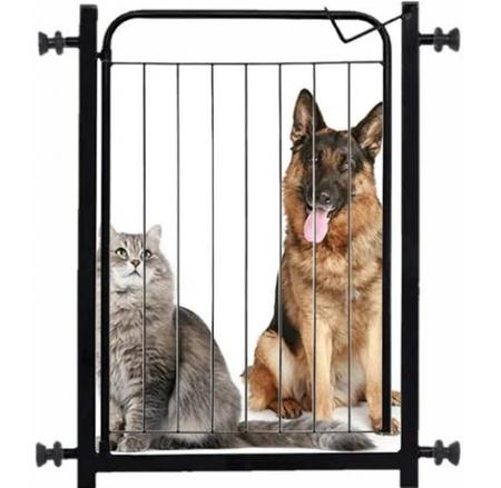 Imagem de Grade De Proteção para Pet Cães Bebês e Crianças Para Portas Portão - 80cm Preto