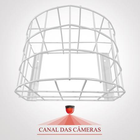 Imagem de Grade De Proteção Tipo Gaiola Para Câmera Branca Redonda