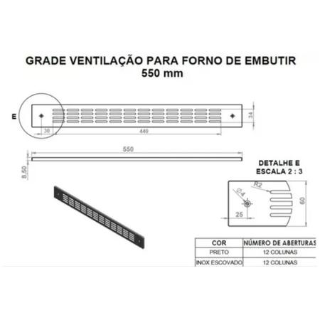 Imagem de Grade de Ventilação Forno de Embutir Inox Safanelli