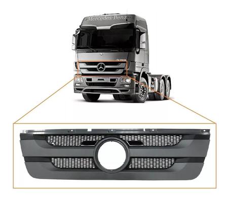 Grade Frontal Caminhão MB Actros Cabine Baixa Sem Emblema - Truck Parts Imagem de Grade Frontal Caminhão MB Actros Cabine Baixa Sem Emblema