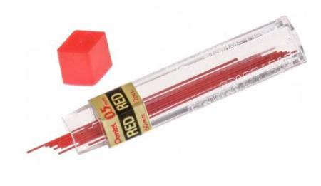 Imagem de Grafite Colorido Vermelho 0.5mm Pentel Colors Hi-polymer