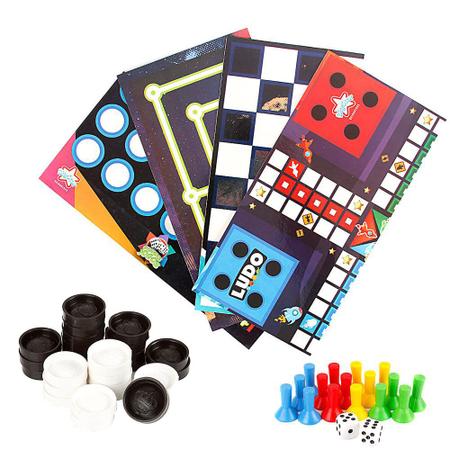 Jogos de Tabuleiro 3 Jogos Ludo / Dama / Trilha Pais e Filhos na Papelaria  Art Nova