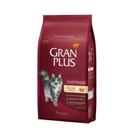 Imagem de GranPlus Gatos Adultos Castrados Sabor Salmão e Arroz - 10Kg - Gran Plus