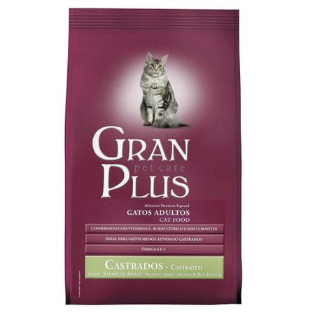 Imagem de GranPlus Gatos Adultos Castrados Sabor Salmão e Arroz - 10Kg - Gran Plus