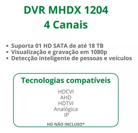 Gravador Digital De Vídeo Dvr Mhdx 1204 Intelbras + Hd 500gb Imagem de Gravador Digital De Vídeo Dvr Mhdx 1204 Intelbras + Hd 500gb