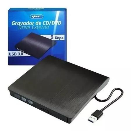Imagem de Gravador e Leitor de DVD/CD Slim Drive Externo USB 3.0 5Gbps