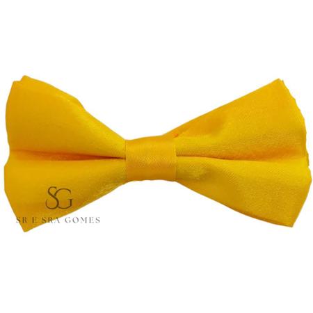 Imagem de Gravata Borboleta Amarela Infantil Cetim Para Pajens  e Eventos