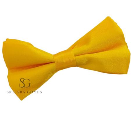 Imagem de Gravata Borboleta Amarela Infantil Cetim Para Pajens  e Eventos