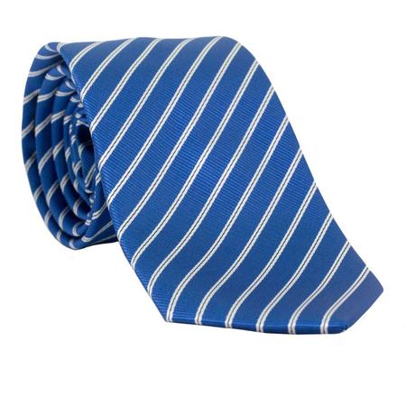 Imagem de Gravata Clássica com Desenho Listrado em Poliéster Azul