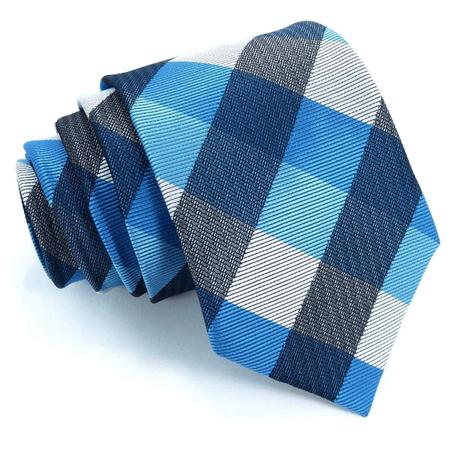 Gravata Slim Xadrez Azul Design Italiano - O Gravateiro - Gravatas,  Acessórios e Moda Masculina
