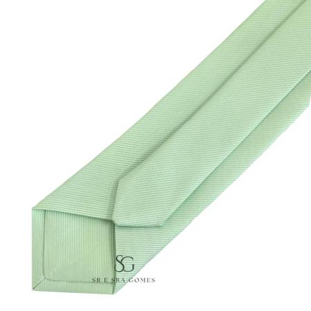 Imagem de Gravata verde menta tecido trabalhado para padrinhos e eventos