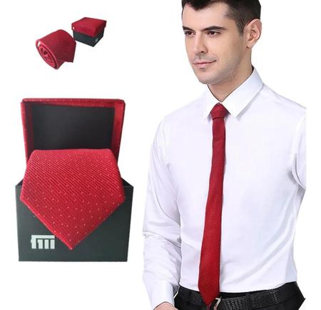 Imagem de Gravata Vermelha Fatto A Mano 1200 Fios + Caixa Bolinha