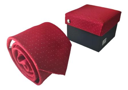 Imagem de Gravata Vermelha Fatto A Mano 1200 Fios + Caixa Bolinha