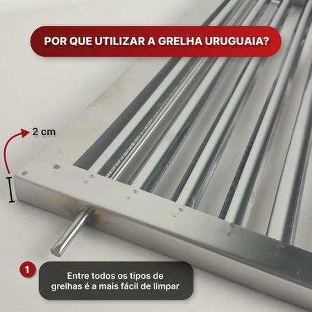 Imagem de Grelha Uruguaia Inox Parrilla Churrasco 60X40