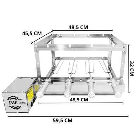 Imagem de Grill 4 espetos para Churrasqueiras Grill 100 INOX Bivolt