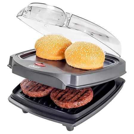 Imagem de Grill Burger Oster 2 Em 1 Ogrl500 Inox Com Estufa 127V