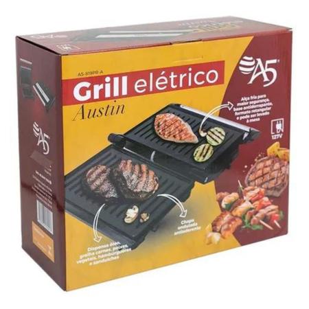 Imagem de Grill Eletrico Austin Antiaderente A5 127v 750w Chapa Ondulada