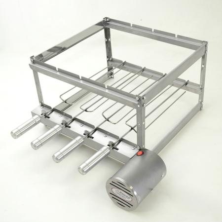 Grill Inox Churrasqueira Elétrica Giratória 4 Espetos Bi Volts - Brasa Grill + 2 Espetos Picanha Imagem de Grill Inox Churrasqueira Elétrica Giratória 4 Espetos Bi Volts - Brasa Grill + 2 Espetos Picanha