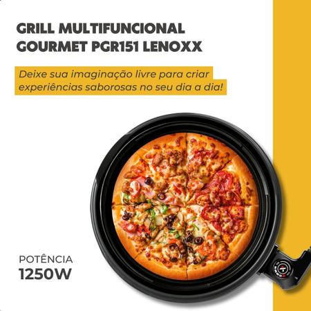 Imagem de Grill Multifuncional Panela Elétrica Gourmet PGR151 5 Níveis Controle de Temperatura Antiaderente Portátil 1500W