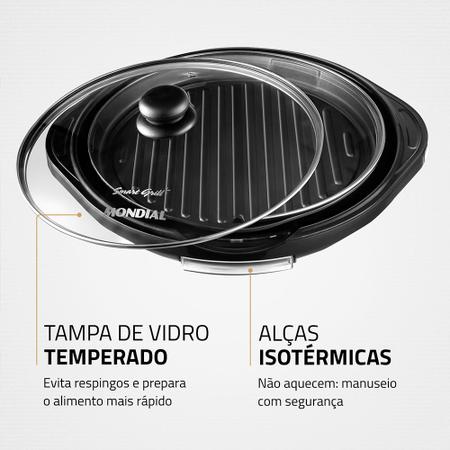 Imagem de Grill Redondo Mondial Smart Grill 30cm 1200W G-04 Preto 127V