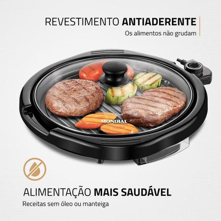 Imagem de Grill Redondo Mondial Smart Grill 30cm 1200W G-04 Preto 127V