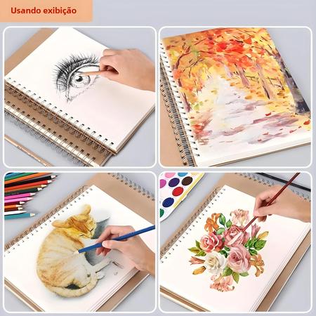 Imagem de Grosso 160 GSM A3 A4 A5 8K 16K Sketchbook Notebook Para Pintura Desenho Arte Material Escolar