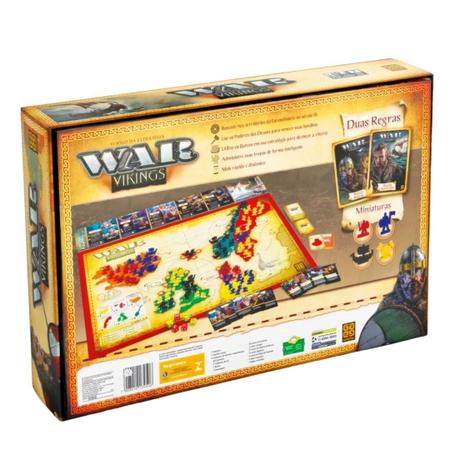 JOGO DE TABULEIRO ORIGINAL GROW WAR VIKINGS FAMILIA BATALHA