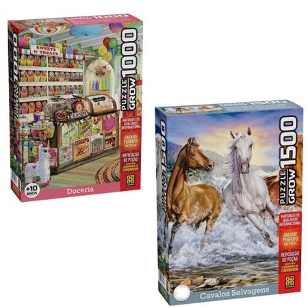 Quebra-Cabeça Puzzle Grow 1000 peças Cavalos Selvagens